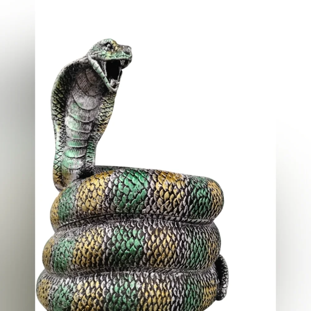 New Green and Gold Cobra Reptile Decor